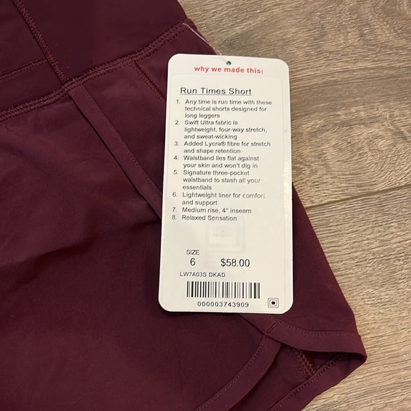 Lululemon Run Times Short 4” - Picture 2 of 3